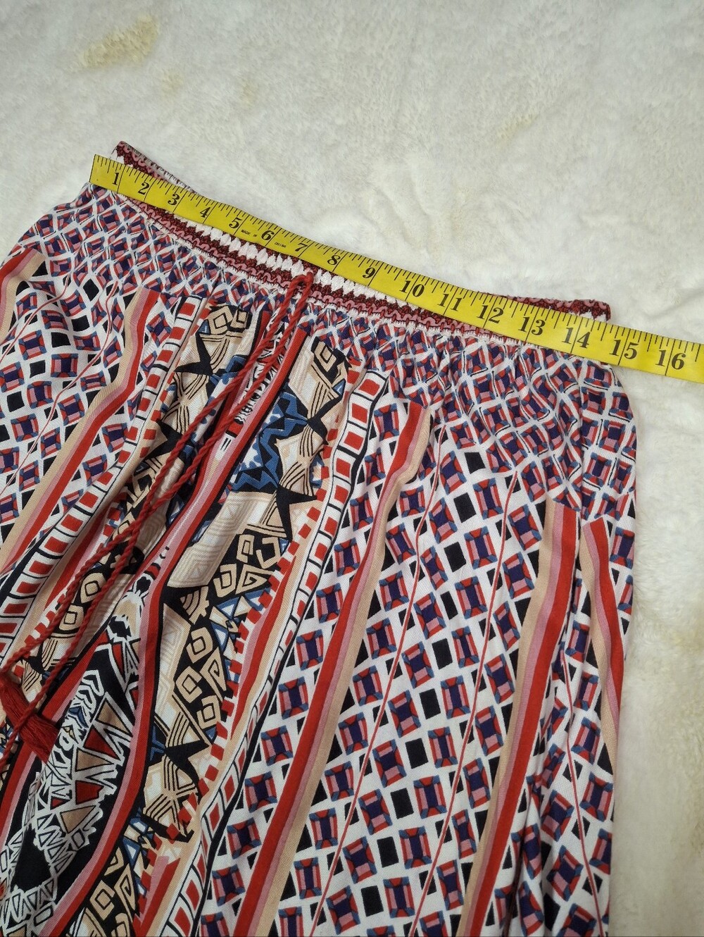 Mix Nouveau Boho Southwestern Tribal Print A-line Maxi Skirt Women Size Large - Picture 14 of 16